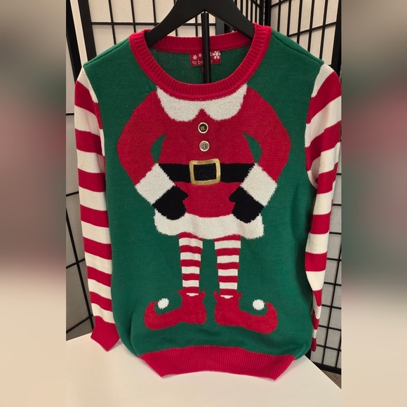 To Be Jolly Women's Crewneck Christmas Sweater - Red, Green, White ~Size Medium - Picture 5 of 9